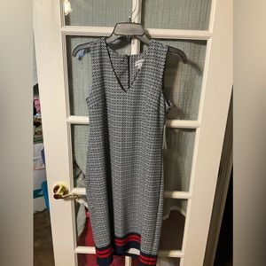 SHELBY & PALMER NWT sleeveless dress in size 8. Navy, white with red stripe.